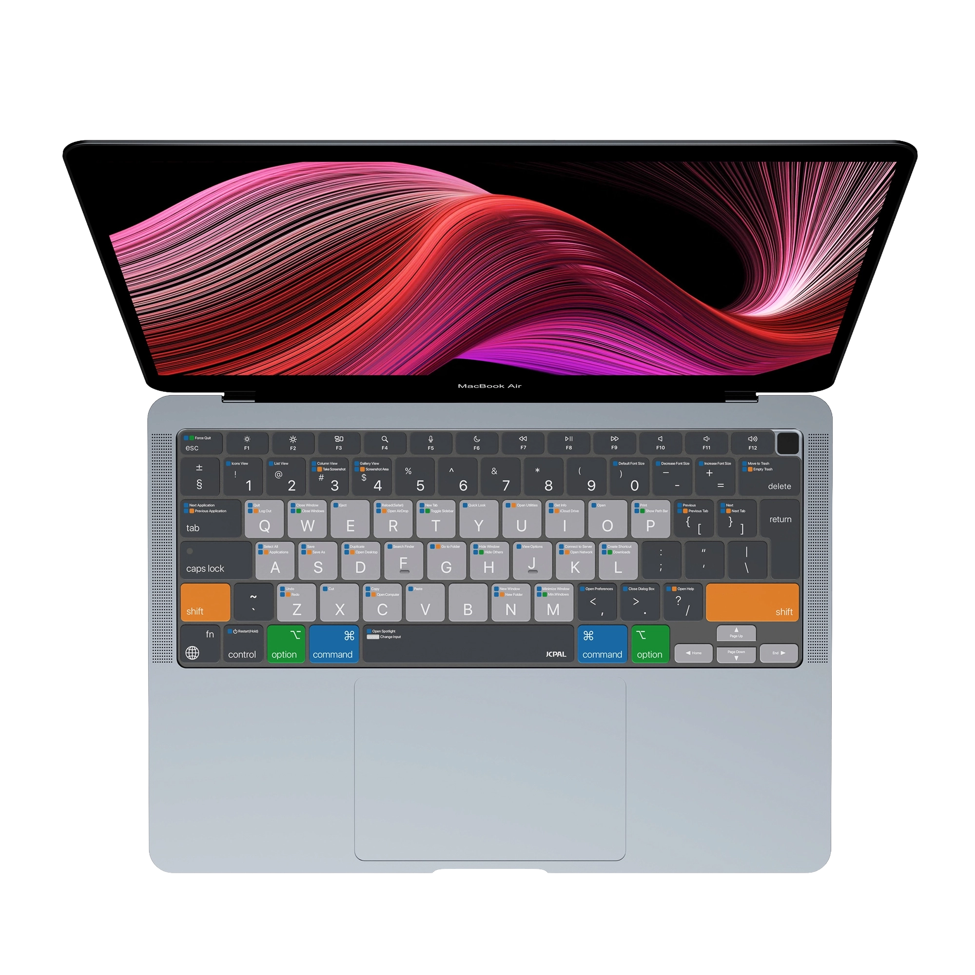 JCPal Verskin macOS gyorsbillentyűs billentyűzetvédő - MacBook Air 13" M1 (2020) - nemzetközi angol kiosztás