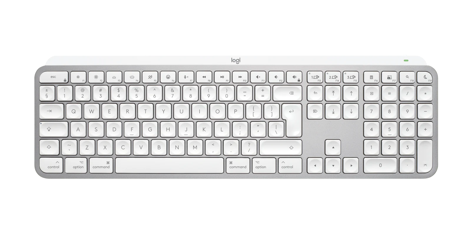 Logitech MX Keys S for Mac kompakt vezeték nélküli billentyűzet - világosszürke - nemzetközi angol