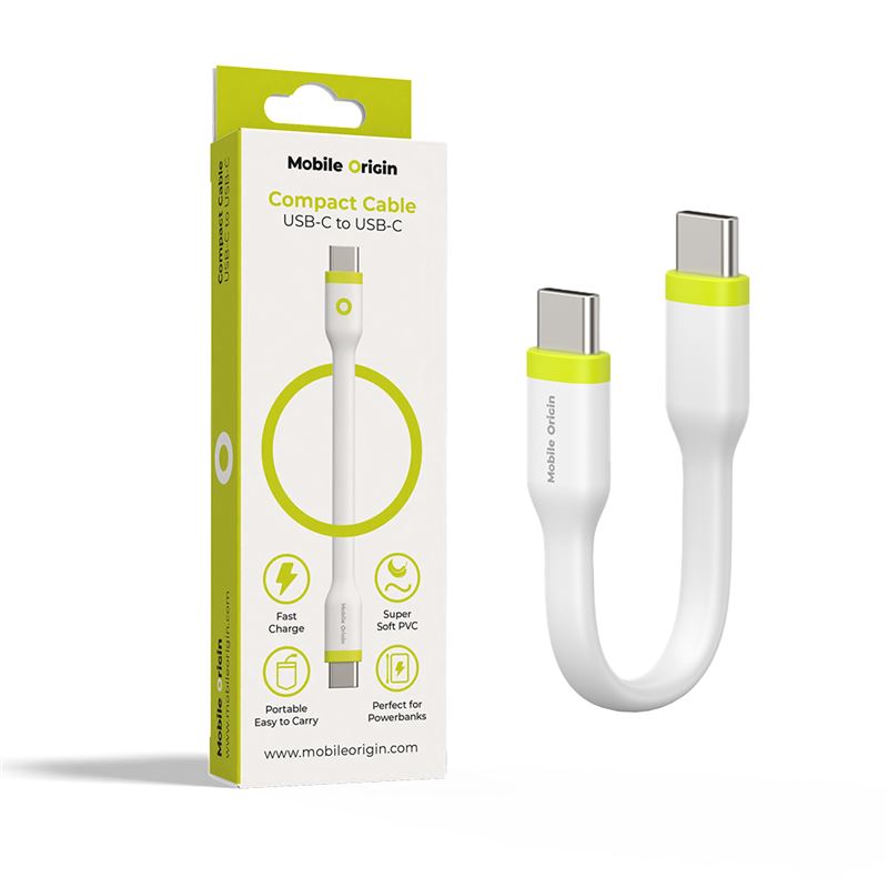 Mobile Origin kompakt USB-C - USB-C kábel - fehér