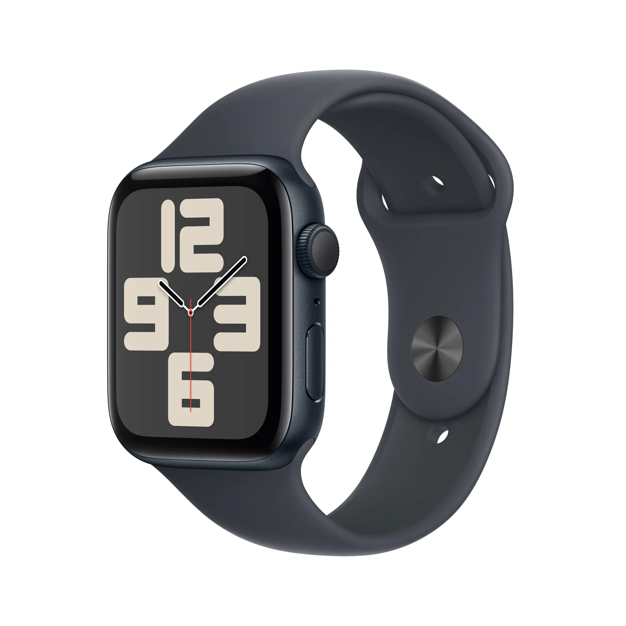 Apple Watch SE GPS 44mm - éjfekete alumínium tok, éjfekete sport szíj - M/L (Használt - Újszerű)