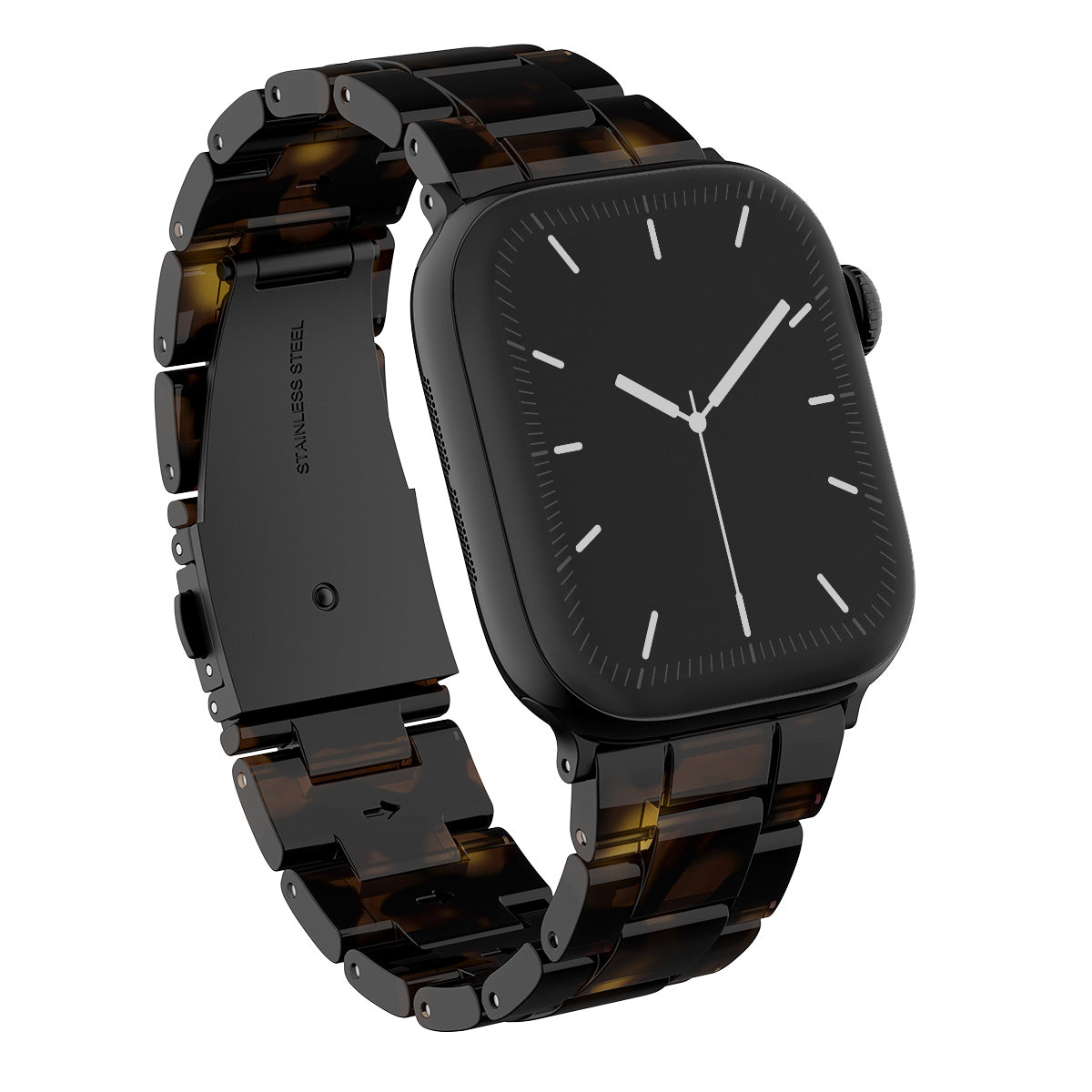 BURGA Apple Watch 38/40/41mm acetát szíj - fekete (fekete szerkezet)
