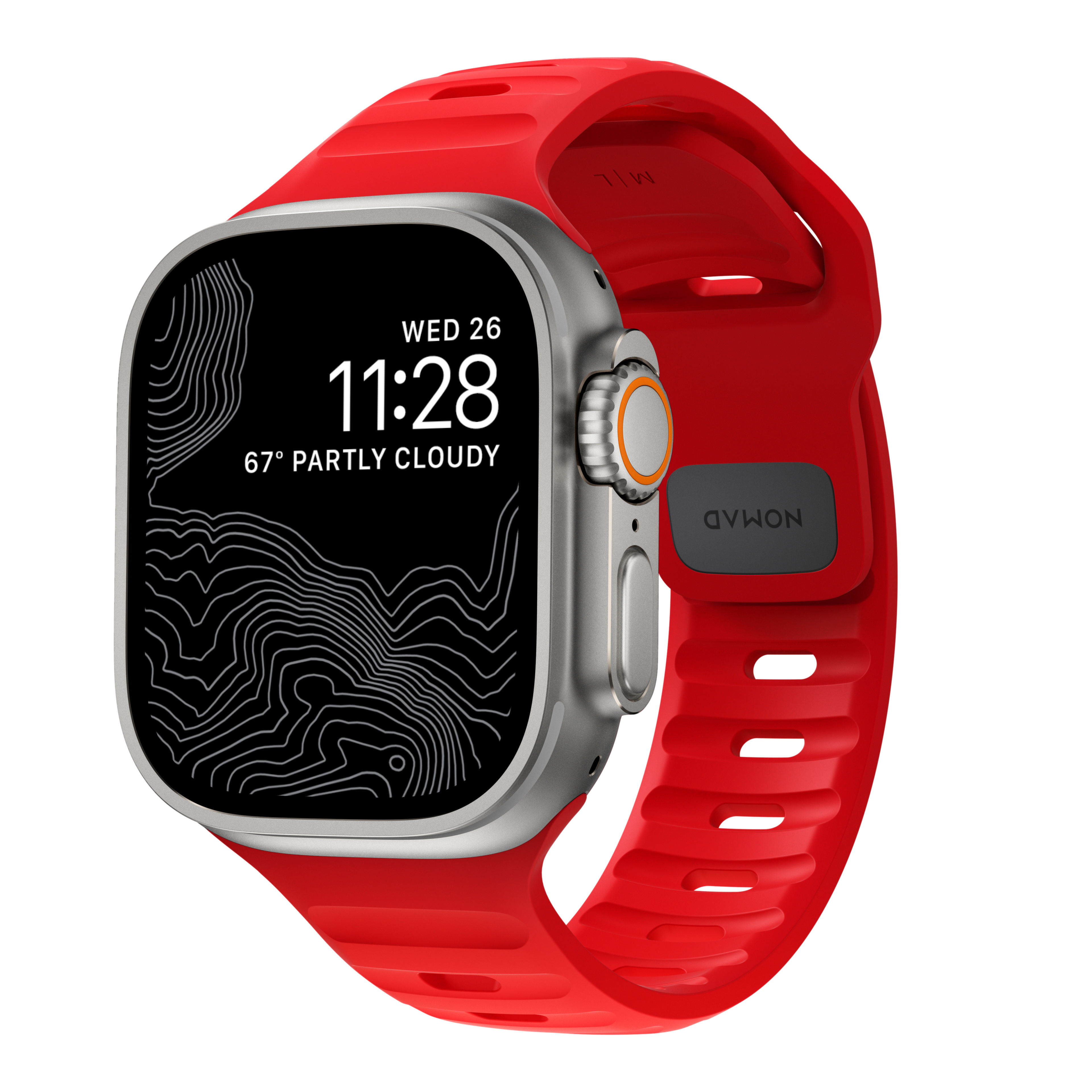 NOMAD Apple Watch 42/44/45/49mm sport szíj - piros