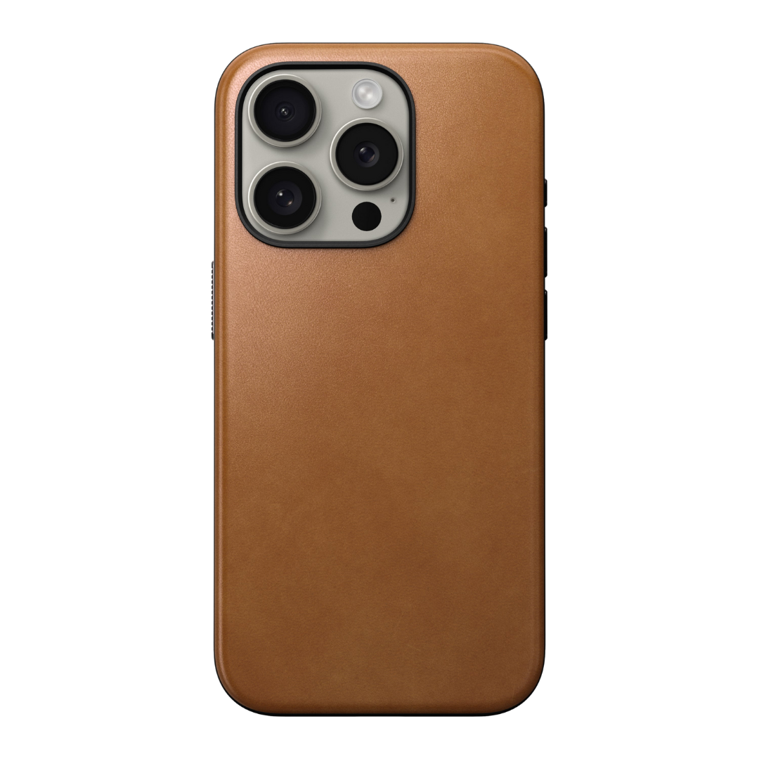 NOMAD iPhone 15 Pro bőrtok - világos barna