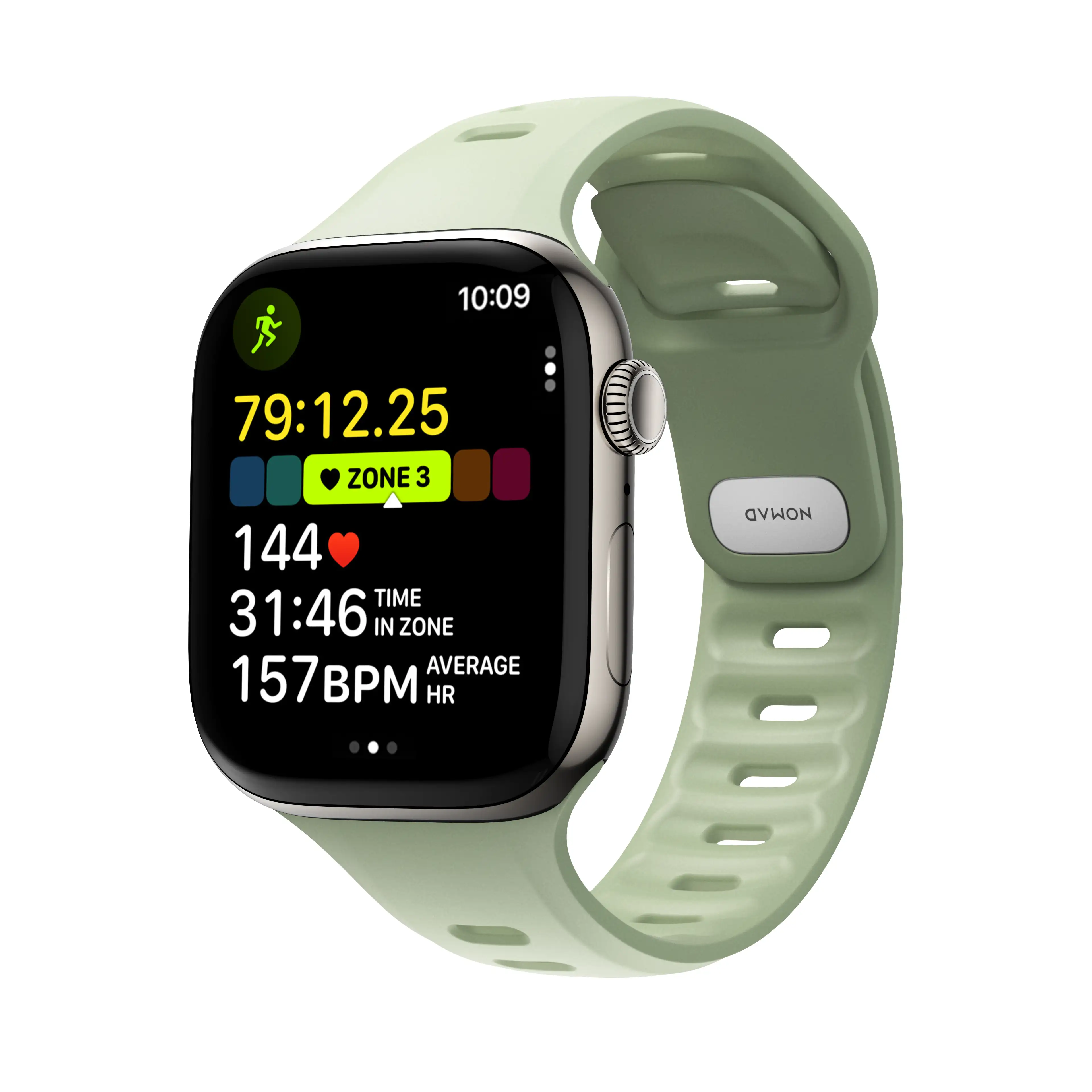 NOMAD Tempo Band Apple Watch 44/45/46/49mm - zsályazöld