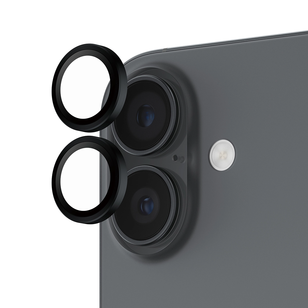 PANZERGLASS Hoops iPhone 16 és 16 Plus, iPhone 17 kameralencse-védő - fekete