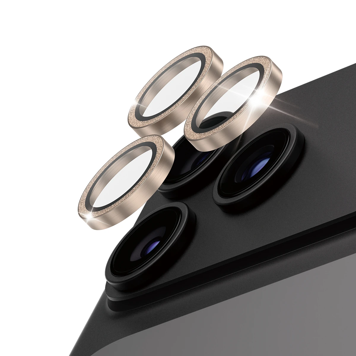 PanzerGlass Hoops iPhone 18 Pro és Pro Max kameralencse-védő - csillámos arany