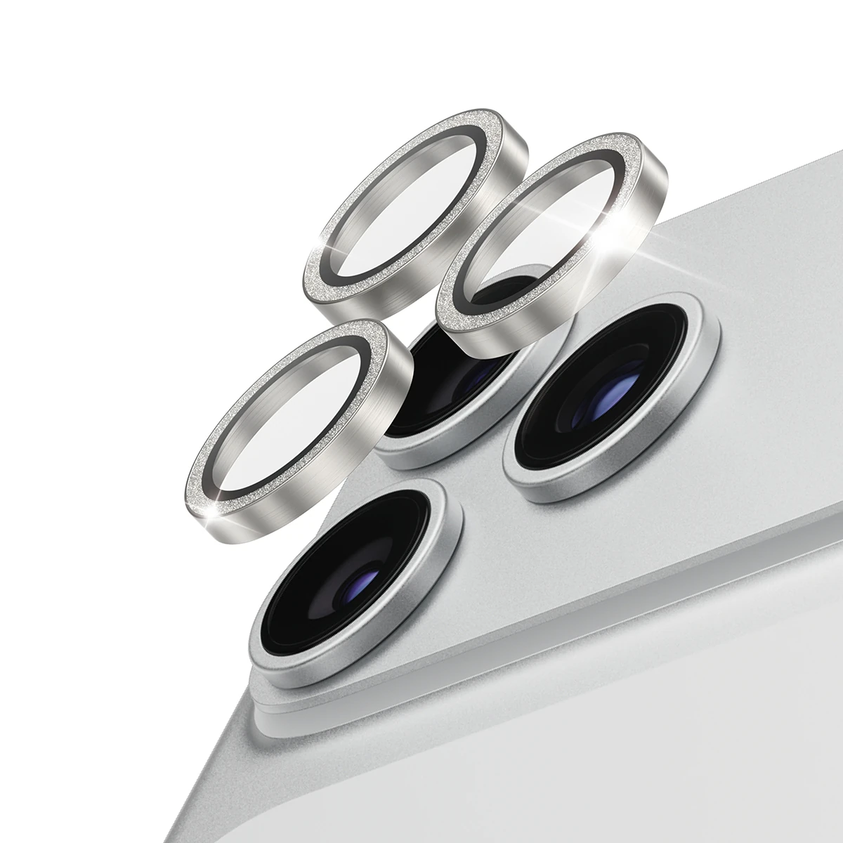 PanzerGlass Hoops iPhone 18 Pro és Pro Max kameralencse-védő - csillámos ezüst
