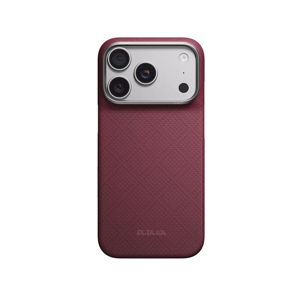 Pitaka Argyle Edge iPhone 18 Pro tok - burgundi