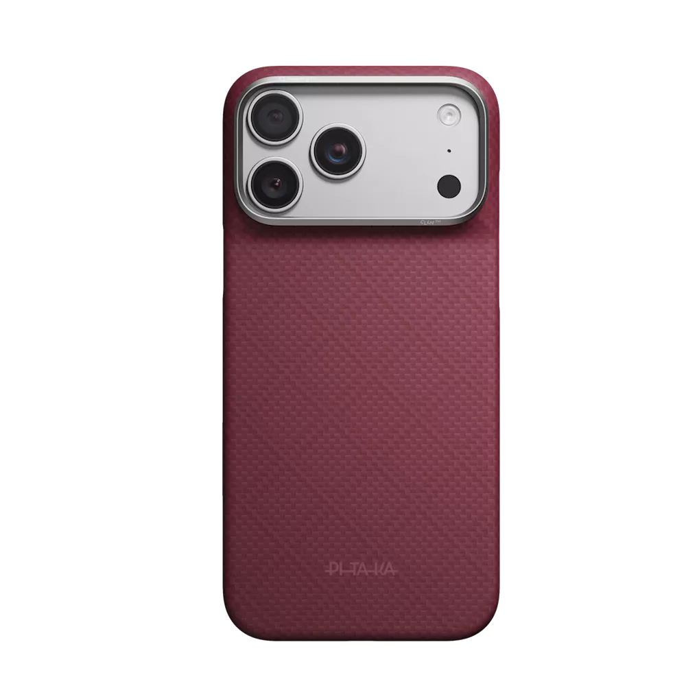 Pitaka Argyle Edge iPhone 18 Pro Max tok - burgundi