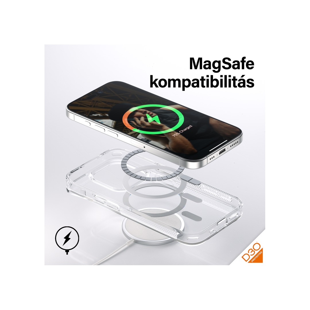 PANZERGLASS D3O HardCase MagSafe kompatibilis iPhone 15 Pro tok - áttetsző