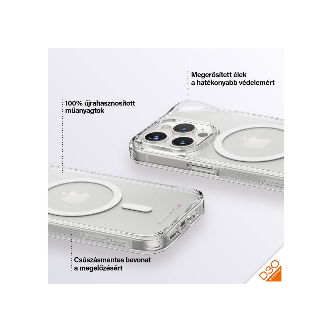 PANZERGLASS D3O HardCase MagSafe kompatibilis iPhone 15 Pro tok - áttetsző