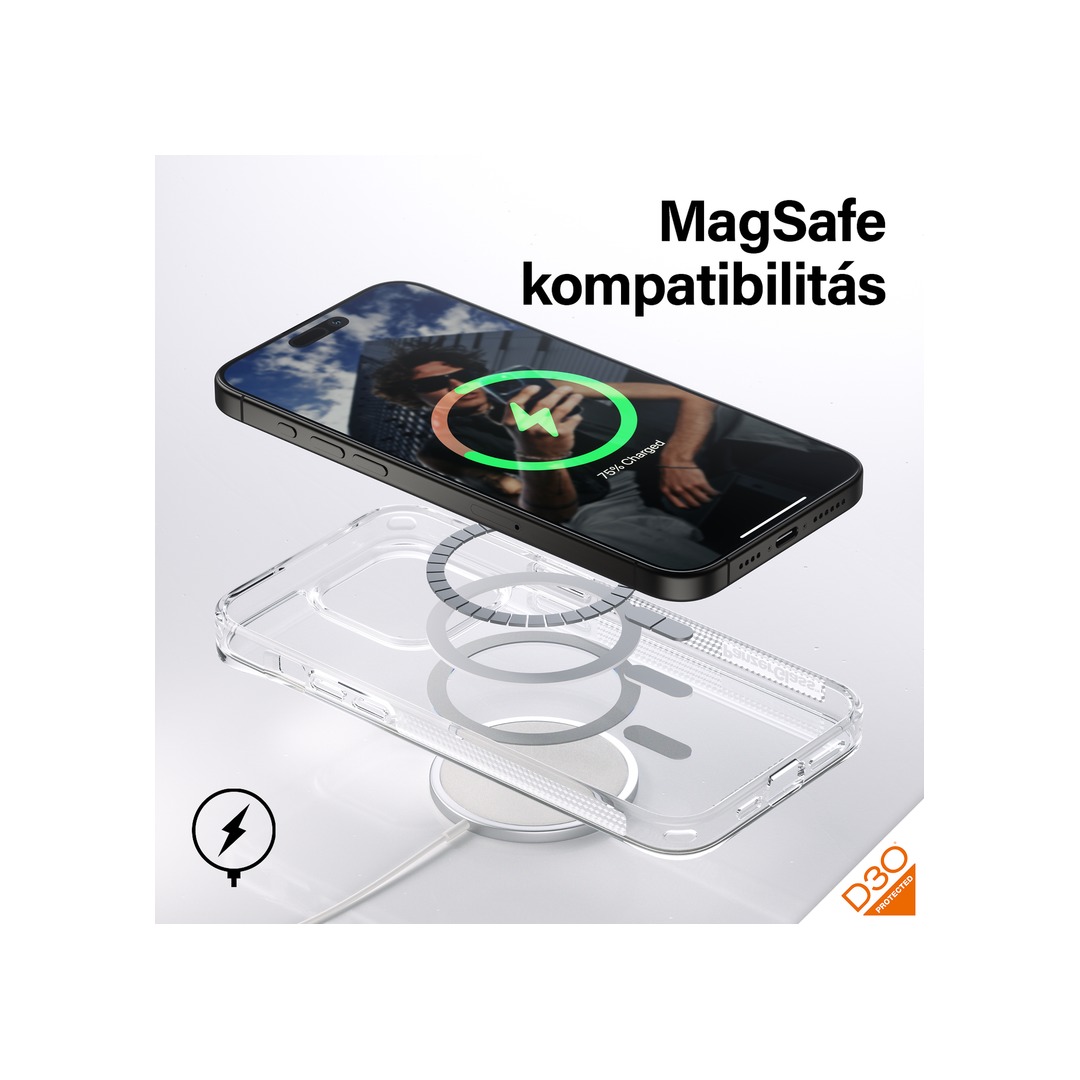 PANZERGLASS D3O HardCase MagSafe kompatibilis iPhone 15 Pro Max tok - áttetsző