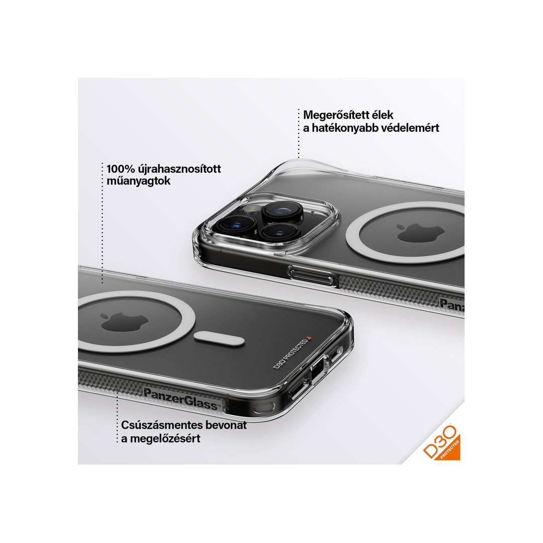 PANZERGLASS D3O HardCase MagSafe kompatibilis iPhone 15 Pro Max tok - áttetsző
