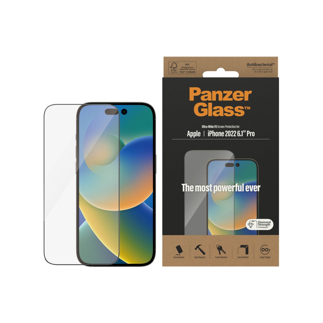 PANZER GLASS Ultra-Wide Fit iPhone 14 Pro kijelzővédő üvegfólia