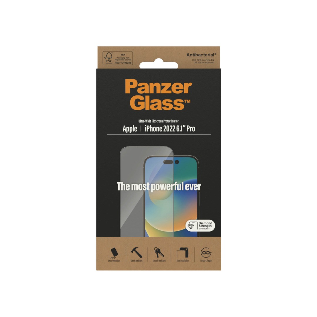 PANZER GLASS Ultra-Wide Fit iPhone 14 Pro kijelzővédő üvegfólia
