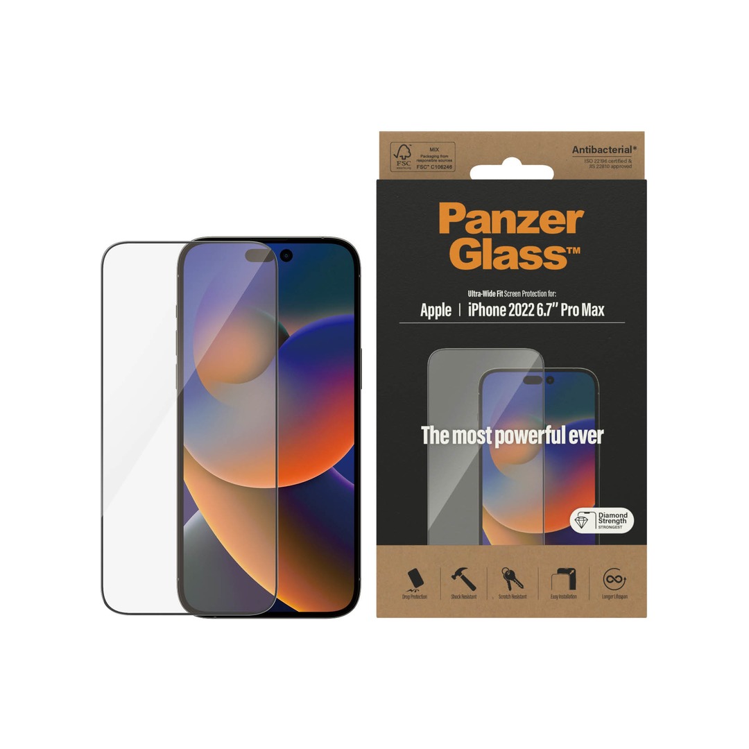 PANZER GLASS Ultra-Wide Fit iPhone 14 Pro Max kijelzővédő üvegfólia