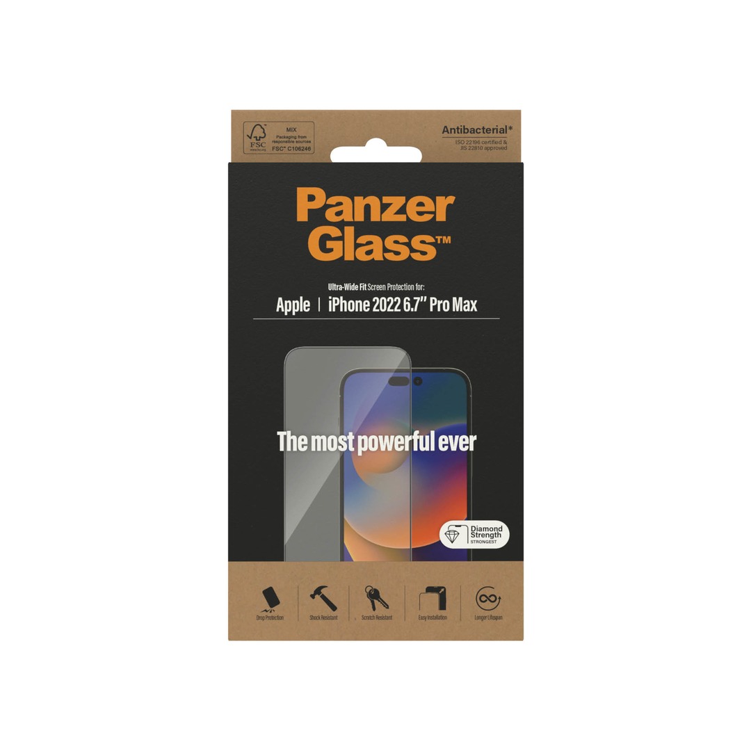 PANZER GLASS Ultra-Wide Fit iPhone 14 Pro Max kijelzővédő üvegfólia