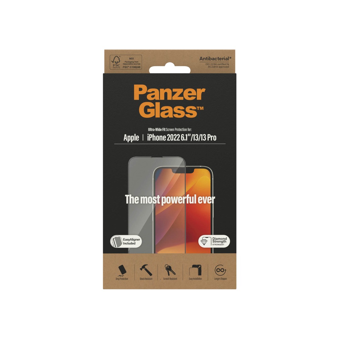 PANZER GLASS Ultra-Wide Fit iPhone 13/13 Pro/14 kijelzővédő üvegfólia applikátorral
