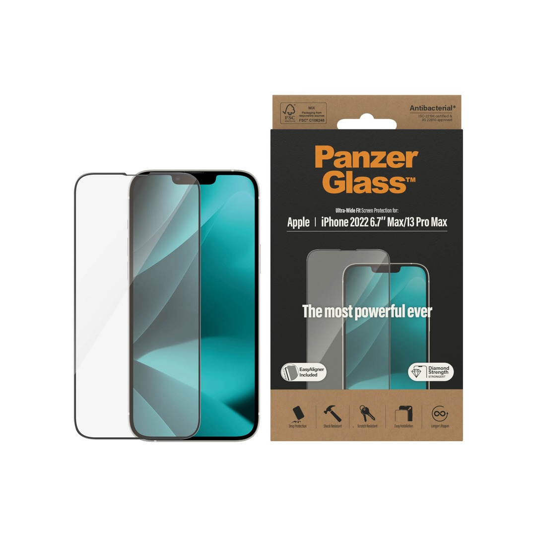 PANZER GLASS Ultra-Wide Fit iPhone 13 Pro Max/14 Plus kijelzővédő üvegfólia applikátorral
