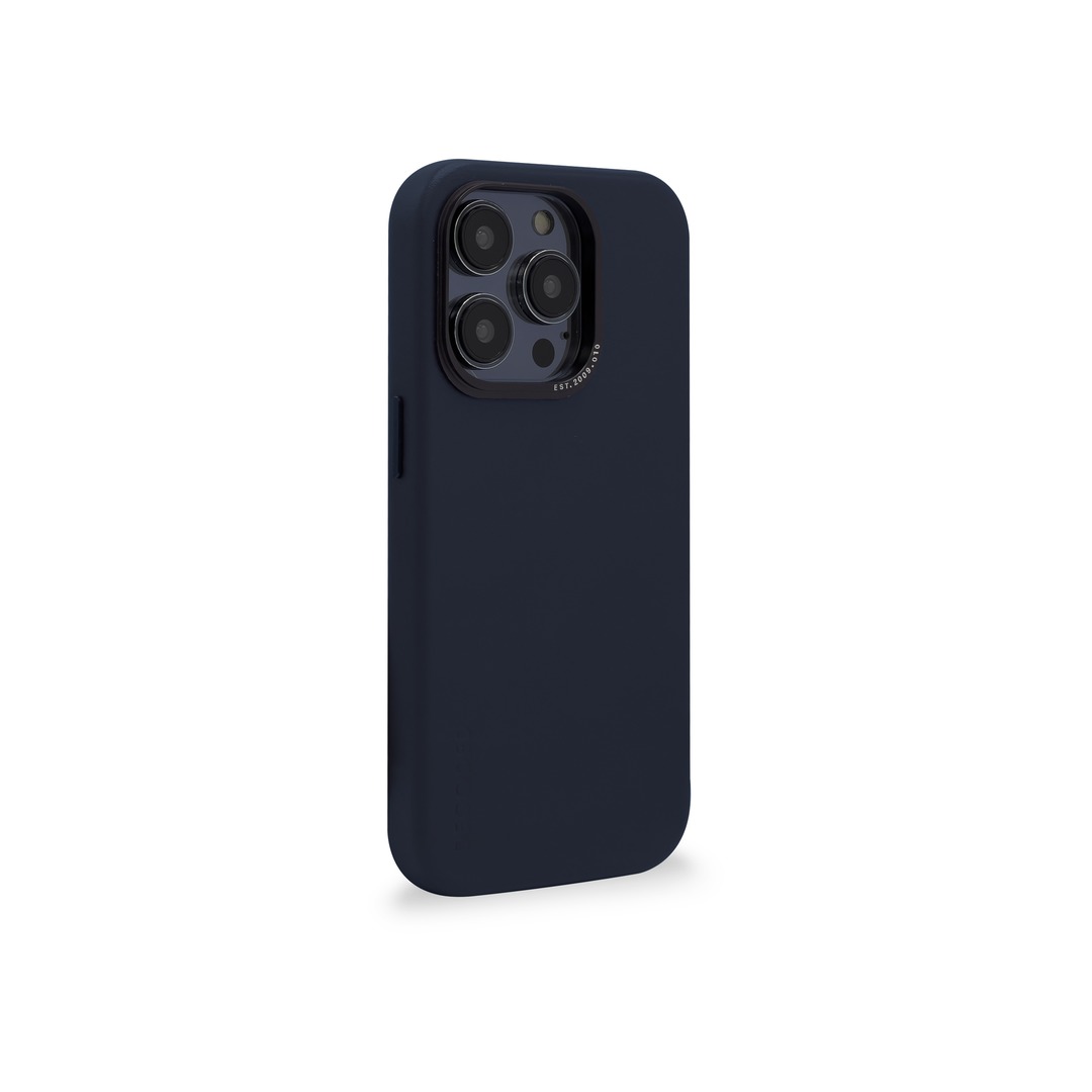 DECODED Leather Back Cover for iPhone 14 Pro Max - Navy