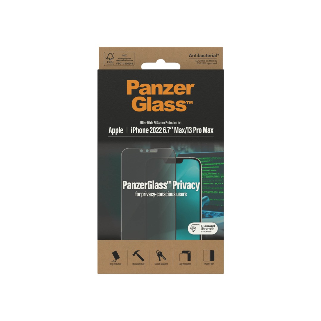 PANZER GLASS Ultra-Wide Fit iPhone 13 Pro Max / 14 Plus kijelzővédő üvegfólia - Betekintés gátló