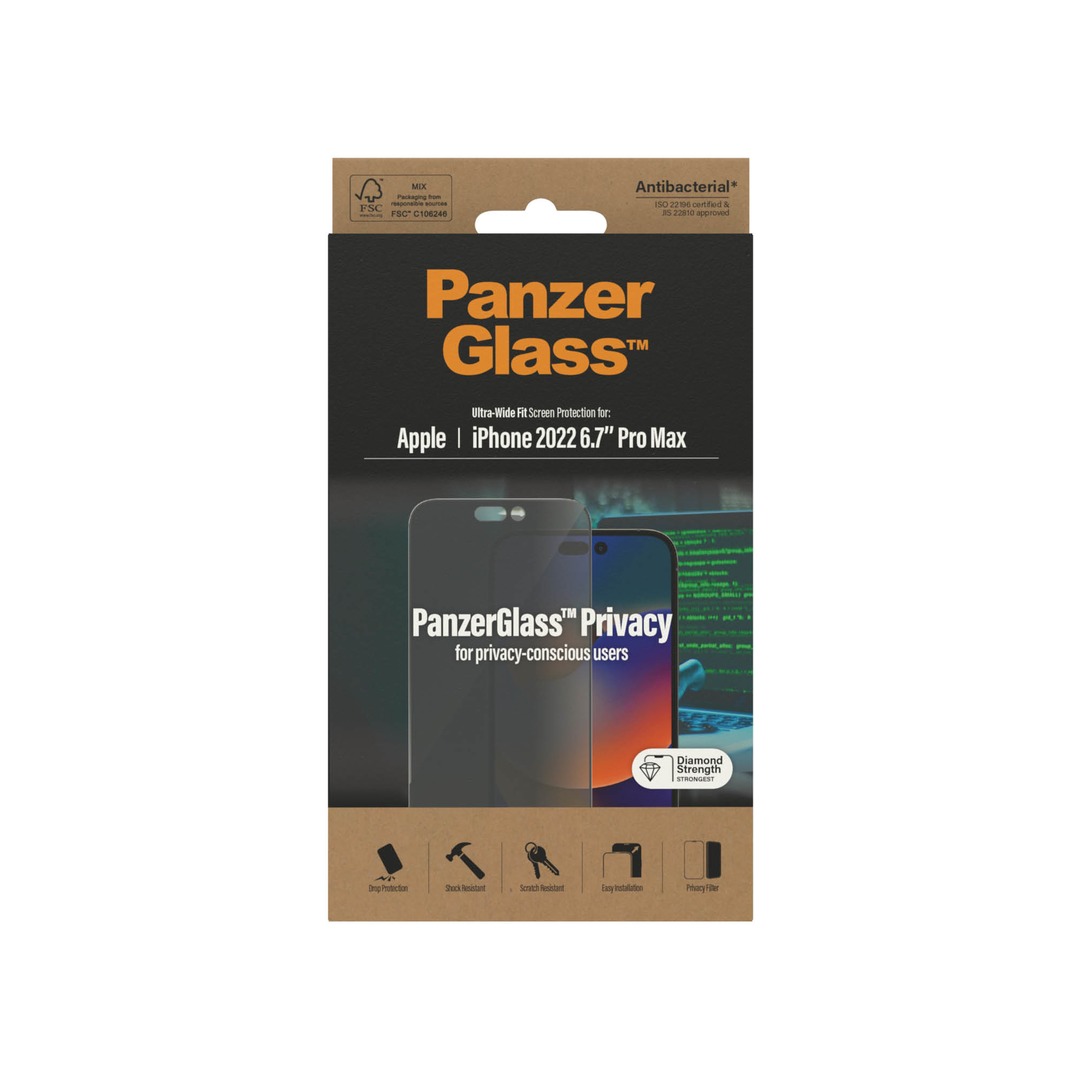 PANZER GLASS Ultra-Wide Fit iPhone 14 Pro Max kijelzővédő üvegfólia - Betekintés gátló