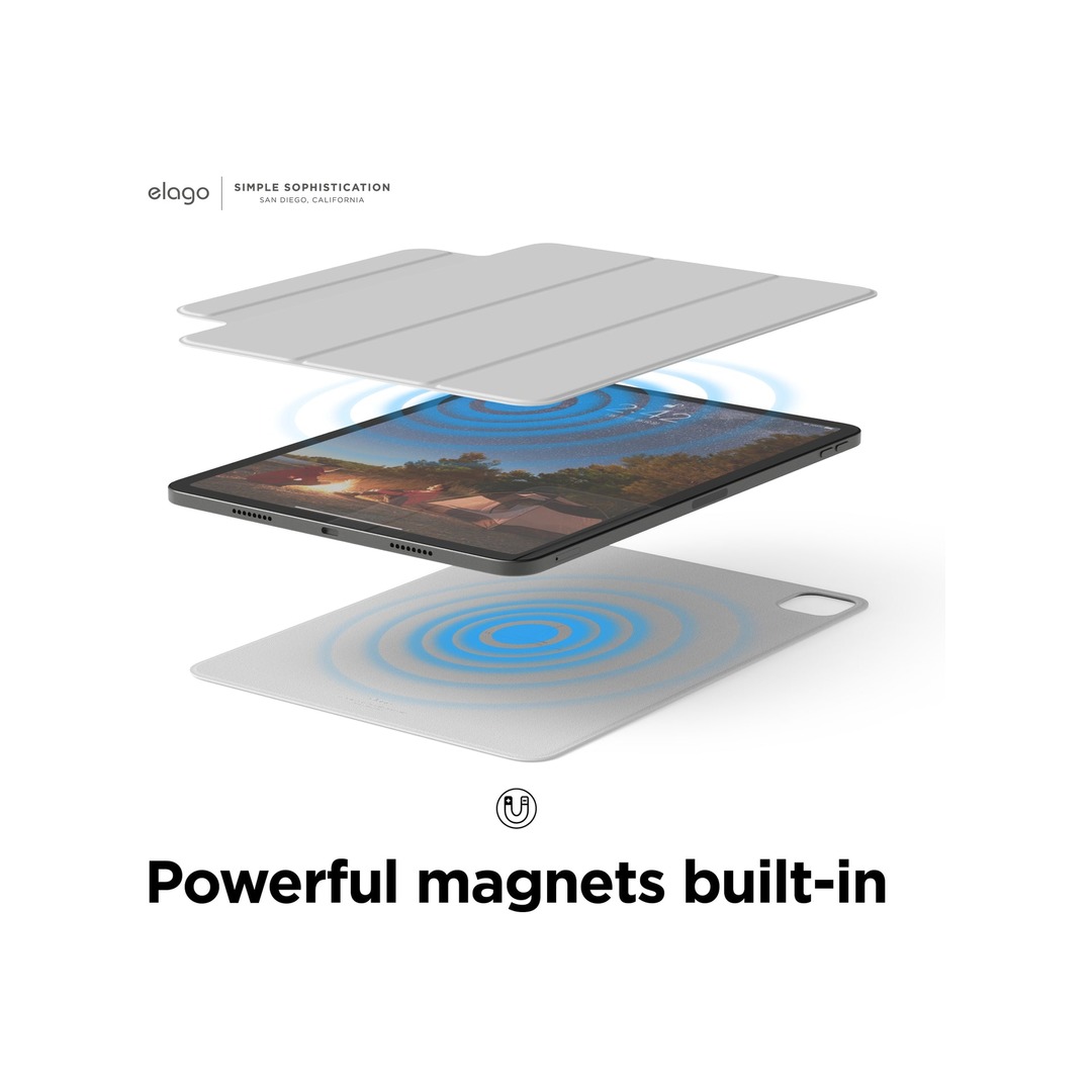 ELAGO Magnetic Folio tok 11 hüvelykes iPad Próhoz - Világosszürke
