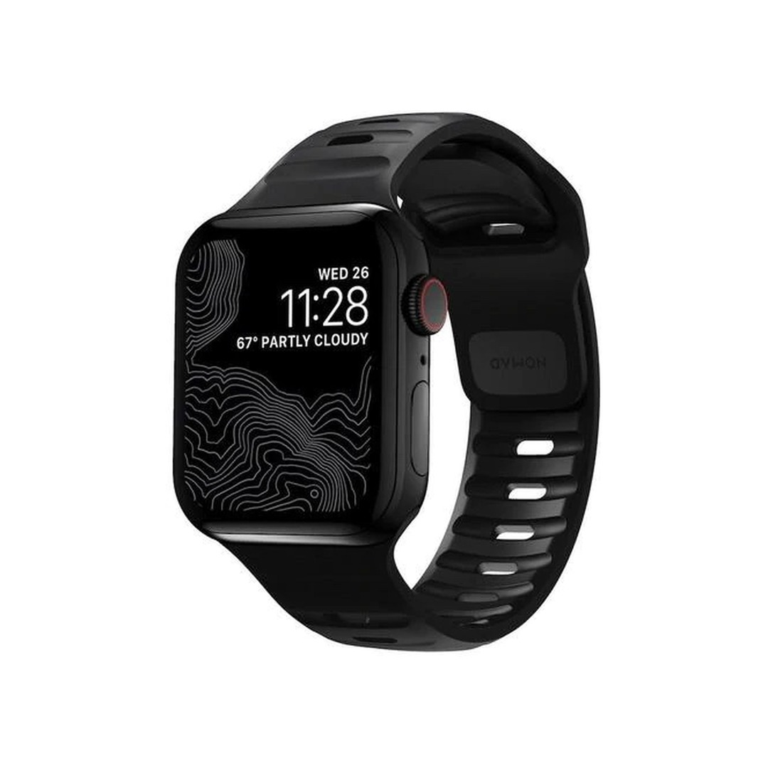 NOMAD Apple Watch 44/42mm fekete sportszíj - M/L