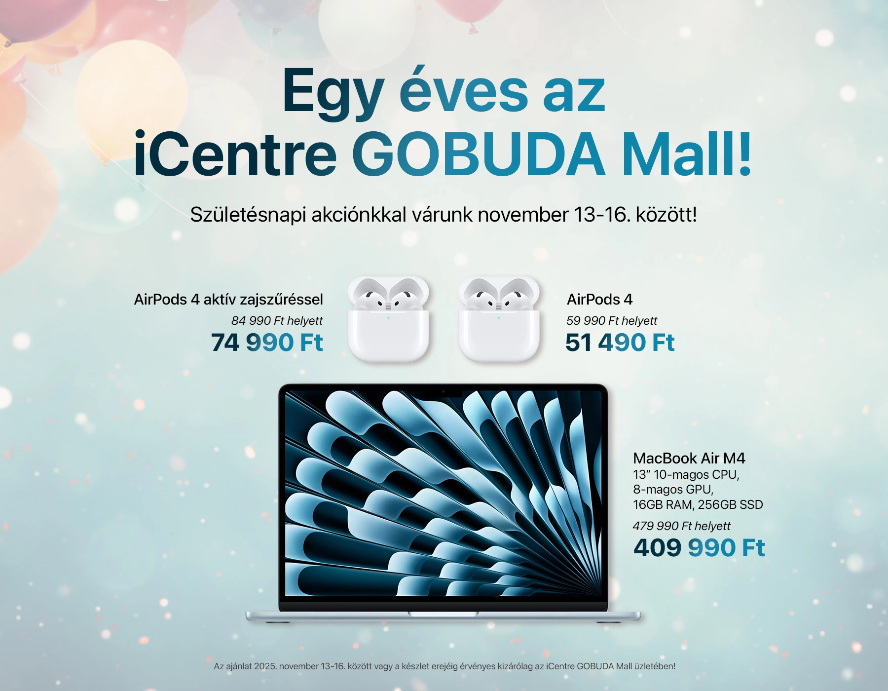 Születésnapi akciók a GOBUDA Mallban!