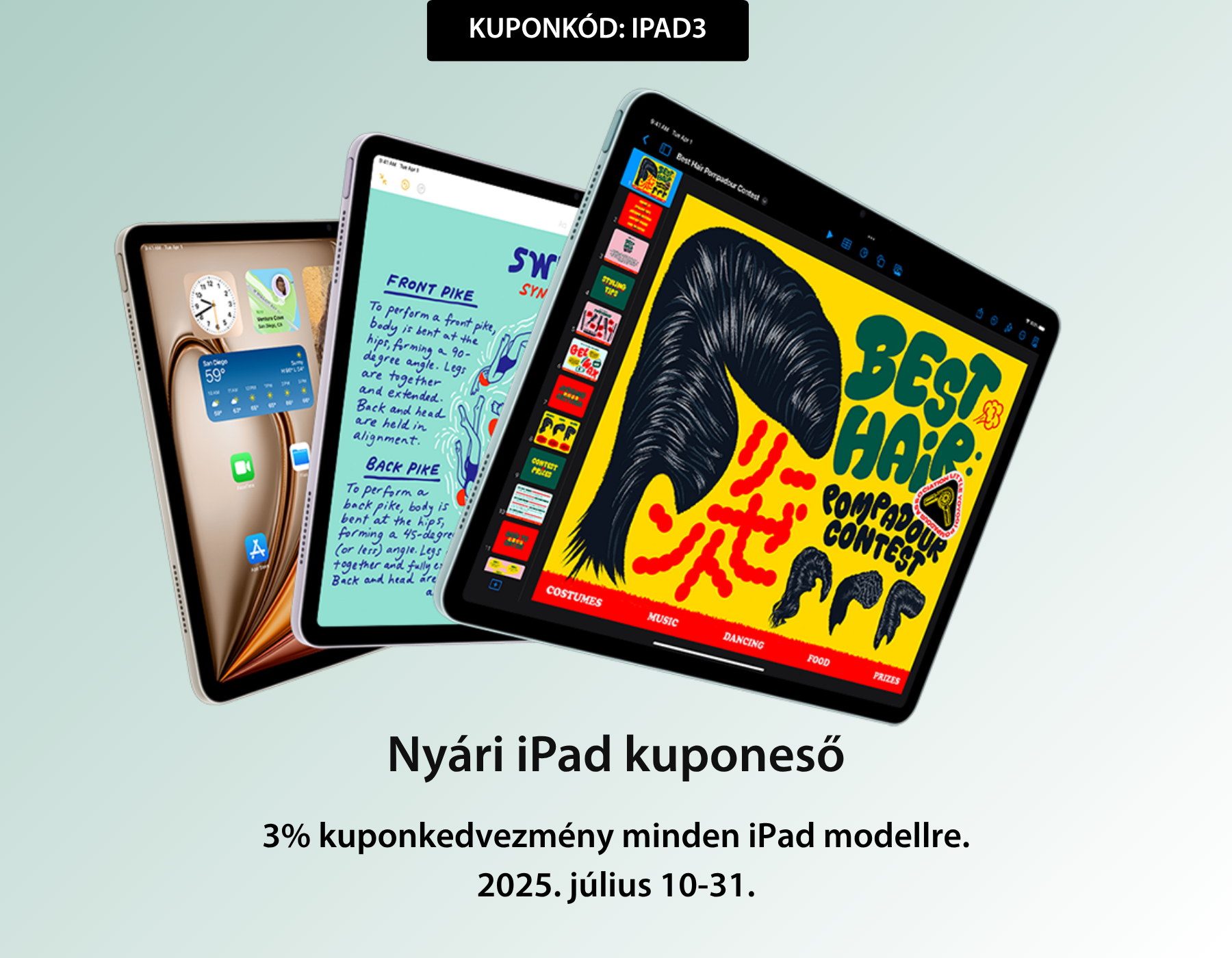 Júliusi kuponakció – Extra kedvezmény minden iPad modellre!
 