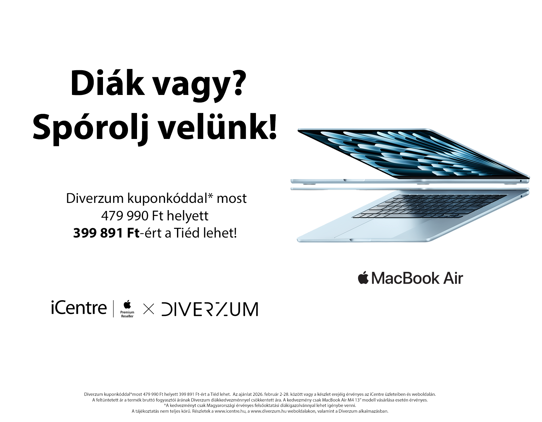 M4 chipes MacBook Air diákkedvezmény holnaptól