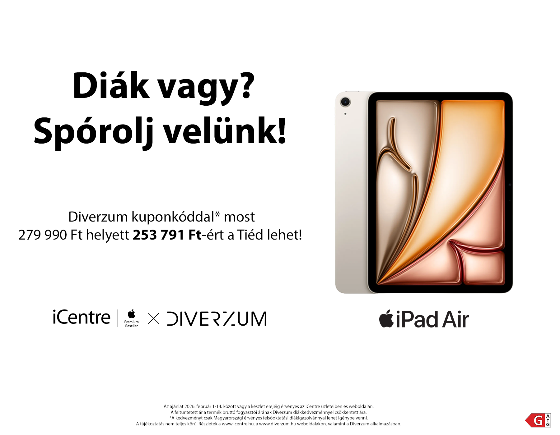iPad Air diákkedvezmény