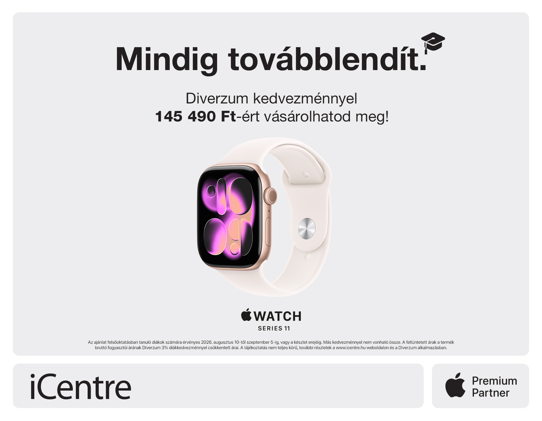 Apple Watch Series 11 diákoknak diverzum kuponnal már 145 490 Ft-tól