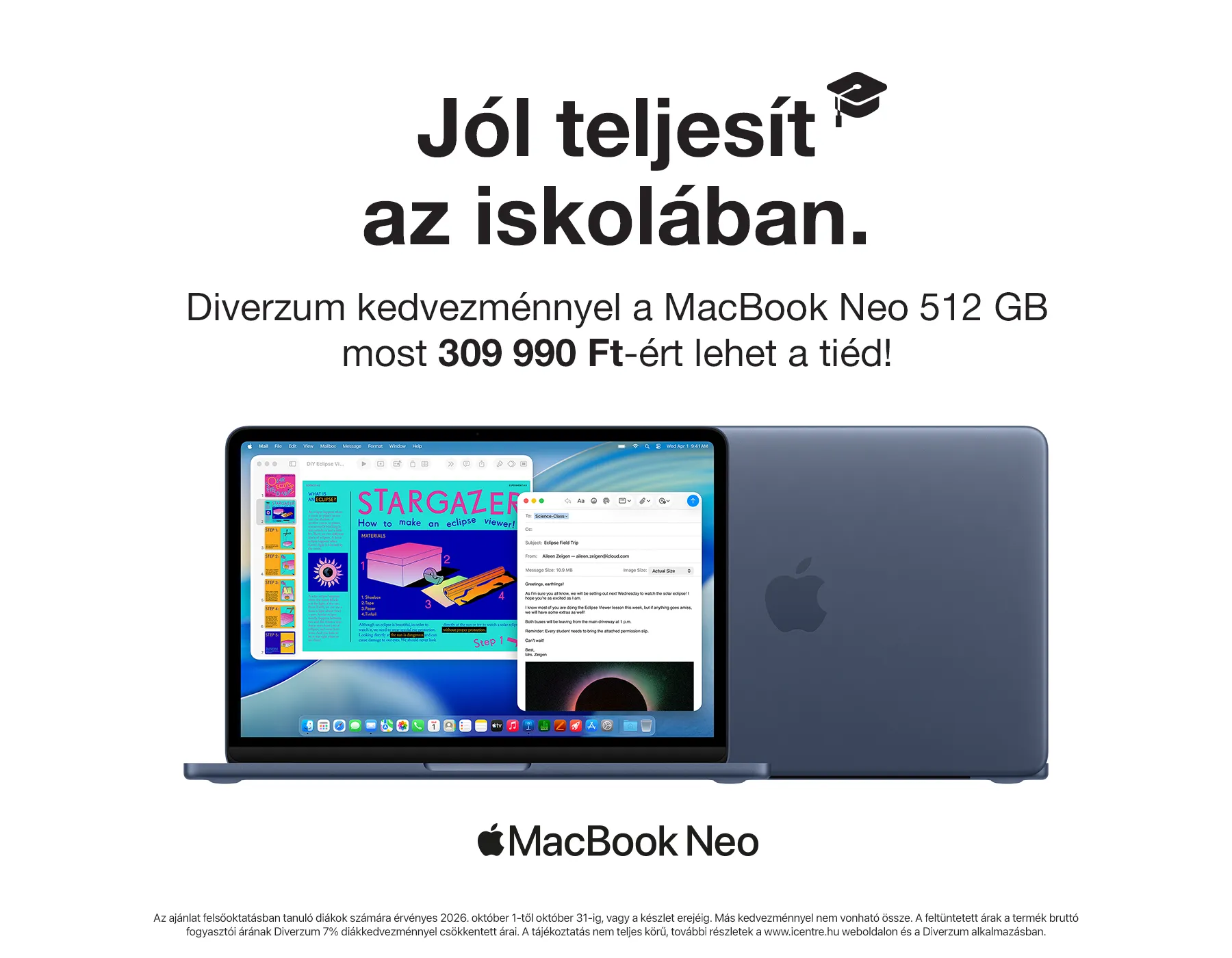 MacBook Neo diákoknak