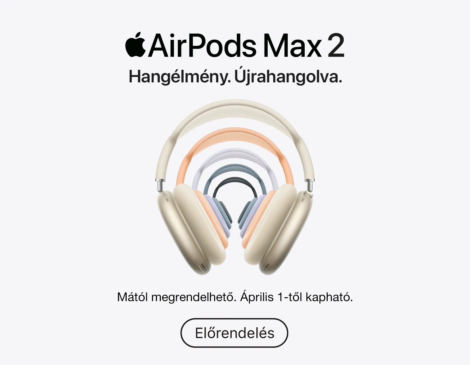 Új AirPods Max 2 Apple H2 chippel, 5 gyönyörű színben. Már megvásárolható.