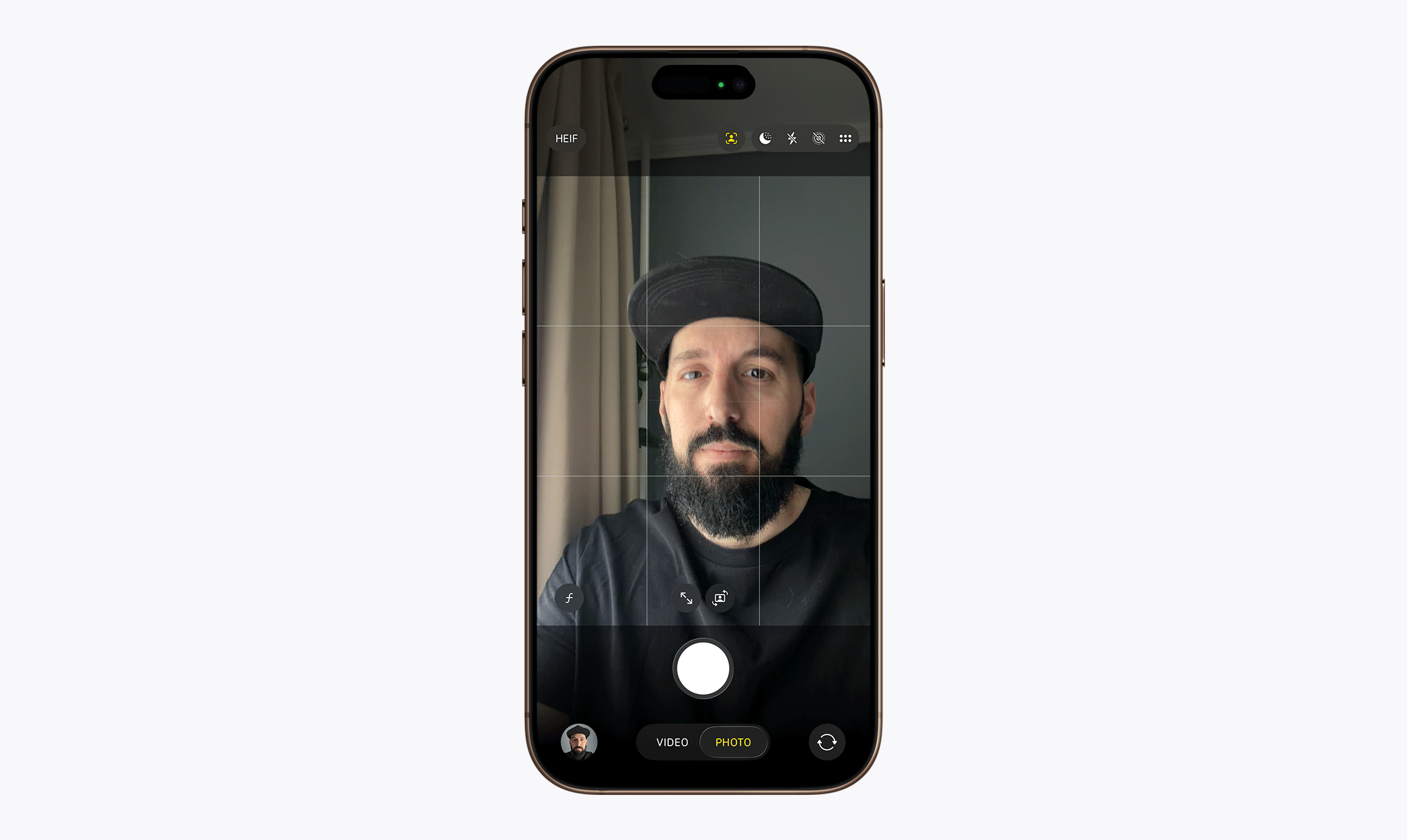 További szelfi beállítások az iPhone kamera applikációban 