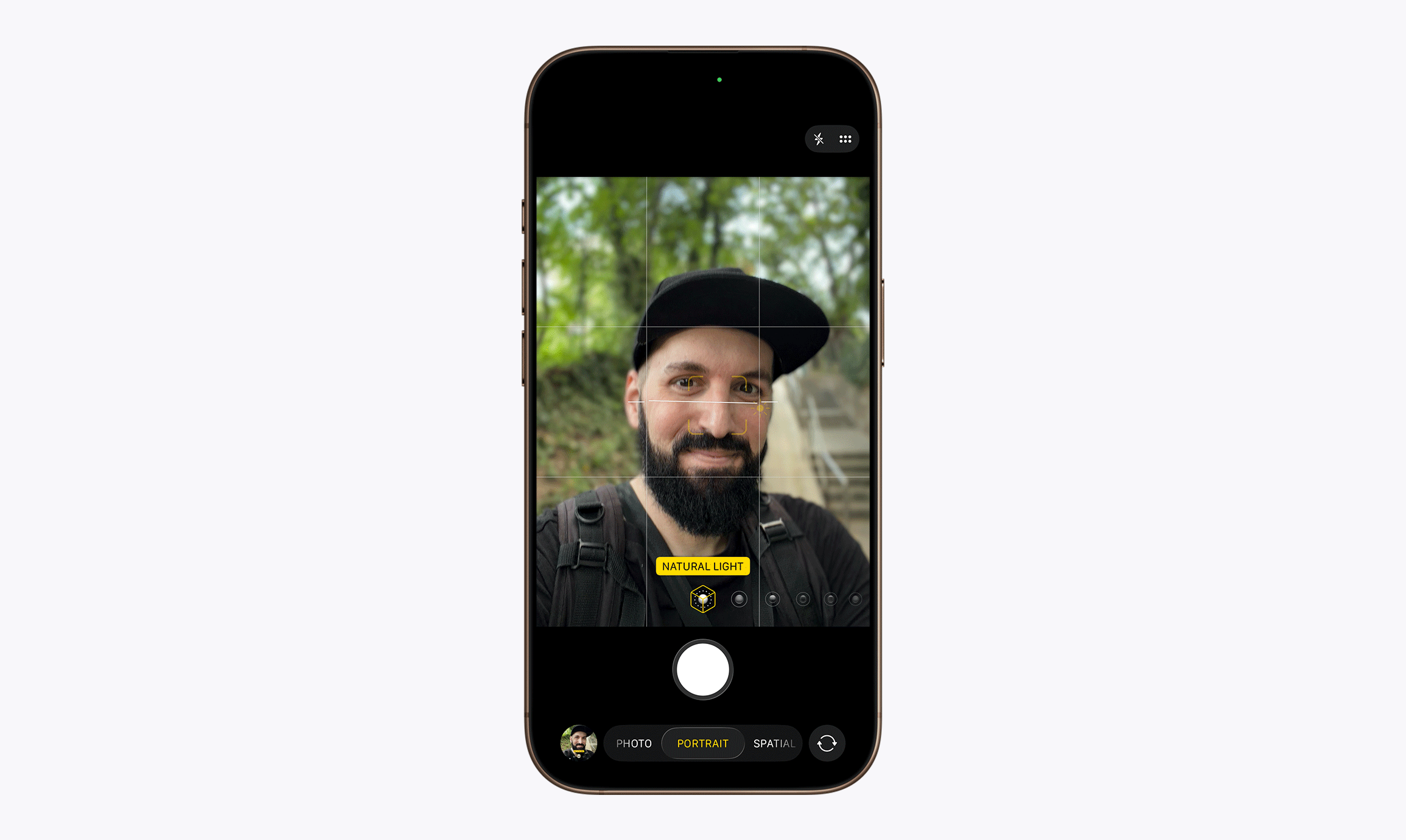 Az iPhone kamera appjának háttérelmosás szabályozása.