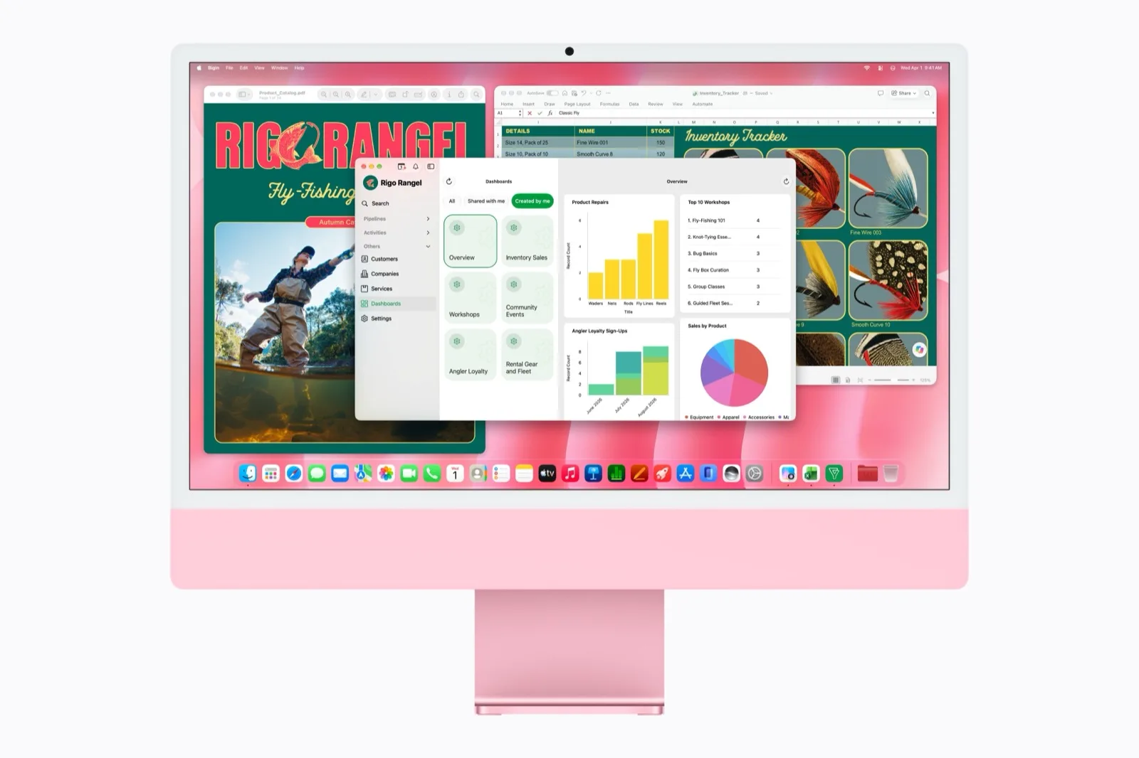 Táblázatkezelés Microsoft Excelben a rózsaszín iMacen
