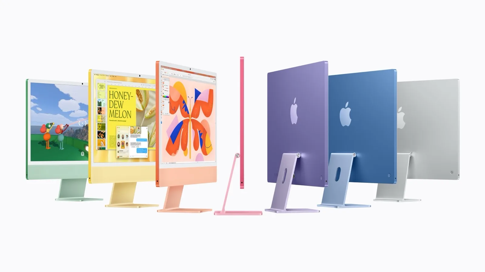 Az új iMac hét színben egymás mellett
