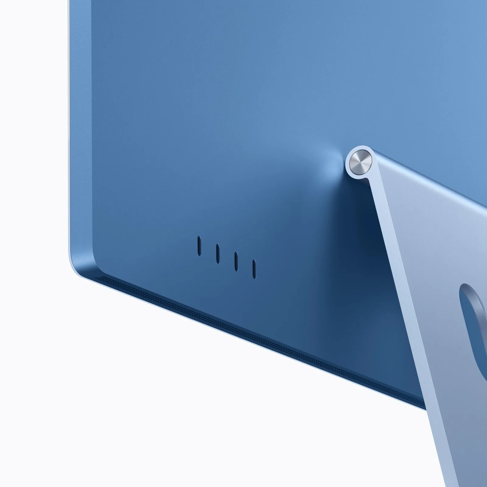 A kék iMac hátoldala a portokkal