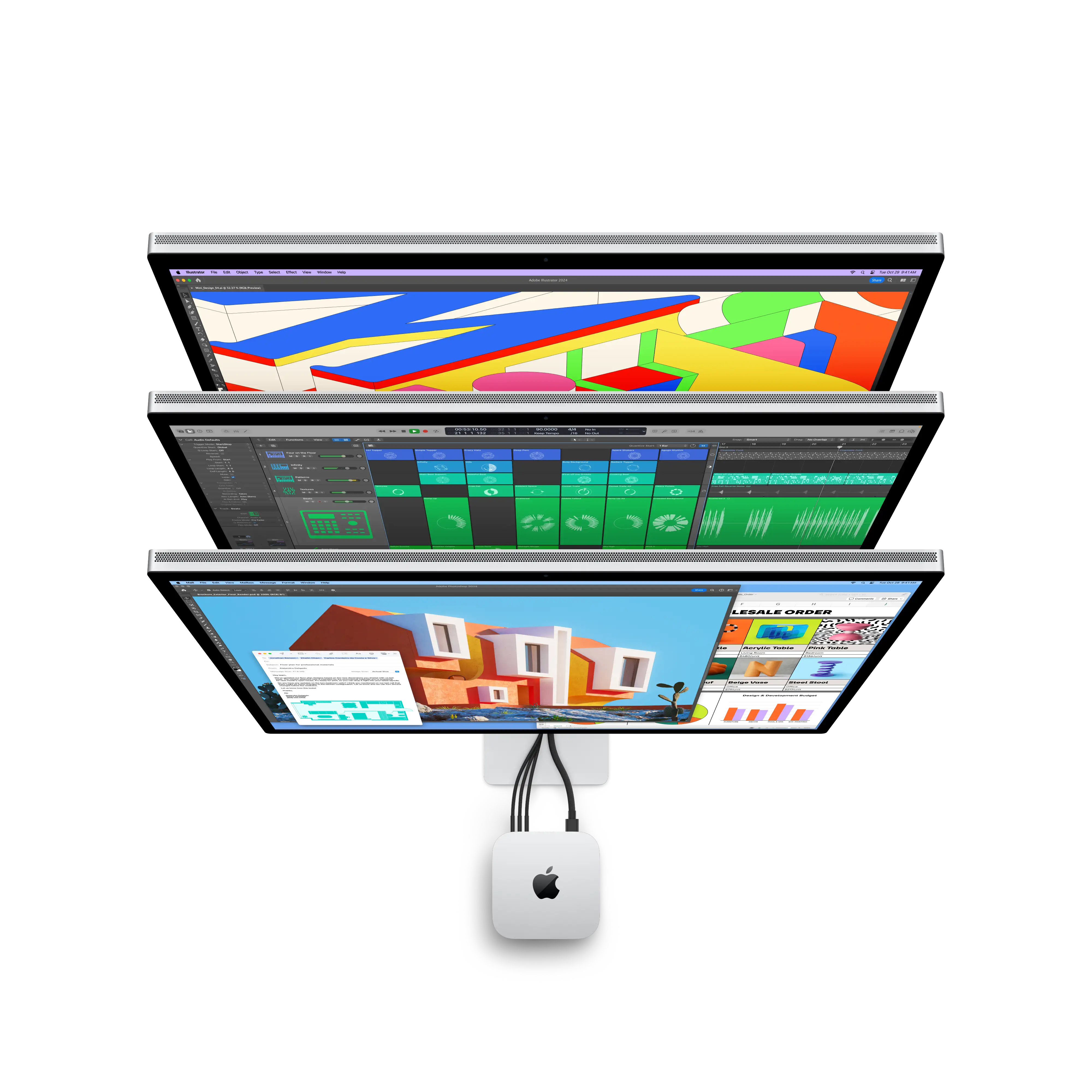 Mac mini M6 chippel és Studio Display-jel